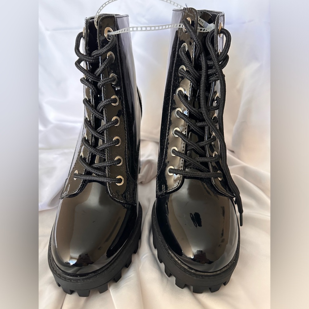 New Lace Up Block Heel Platform Ankle Boot - image 3